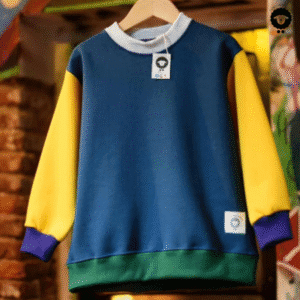 Buzo azul petróleo y amarillo