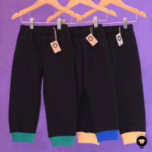 Joggins de frisa con puños de colores